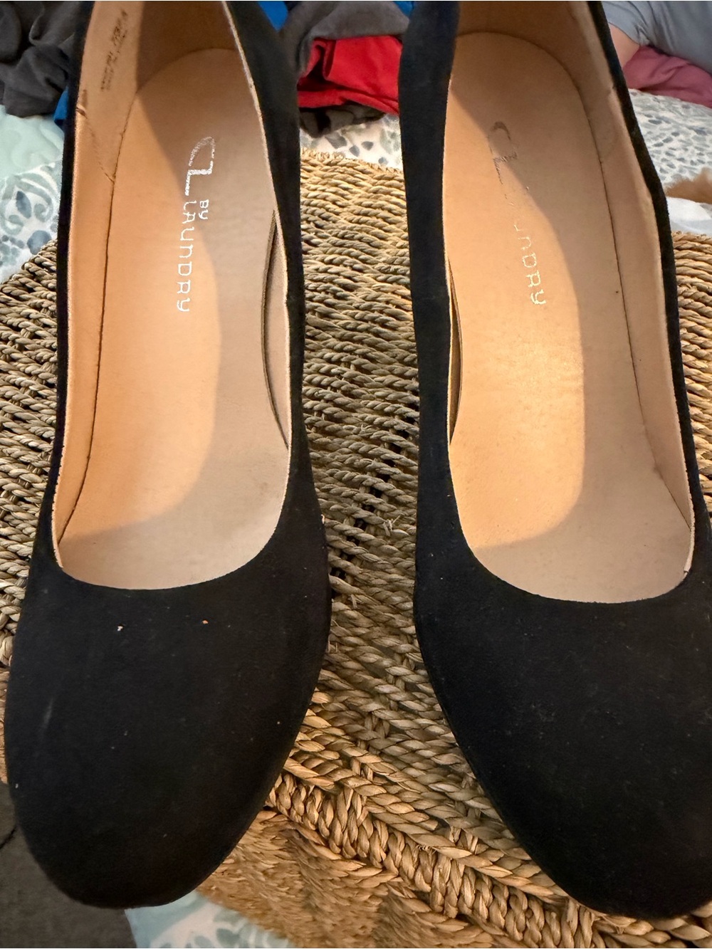 CL by Laundry Black Suede Round-Toe Pumps